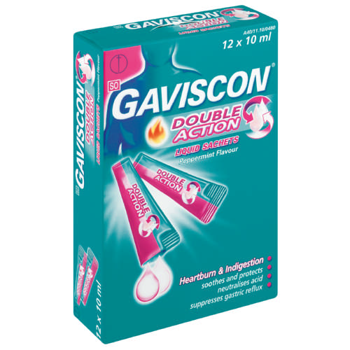 GAVISCON PLUS LIQUID SACHET 10ml 12s(box) HnG Online Pharmacy